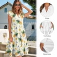 thumbnail image 6 of Garronmavis Pineapple Matching Outfits for Couples Husban and Wife Clothing Men's Short Sleeve Shirt Light Beach Tops and Women's V-neck Dress A-Line Party Dresses Size L, 6 of 7