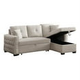 thumbnail image 2 of 83" Wide Reversible Fabric Sleeper Sofa & Storage Chaise-Beige, 2 of 15