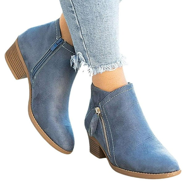 Femmes Double Fermeture clair Bottines Bottines Chaudes Hiver