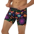 thumbnail image 3 of Picia Colorful Floral2 Pattern Men's Athletic Long Leg Briefs , Performance Stretch Underwear，Moisture-Wicking, 3 of 7