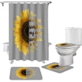 thumbnail image 2 of FMSHPON Sunflower 4 Piece Bathroom Set Shower Curtain Bath Rug Contour Mat and Toilet Lid Cover, 2 of 8
