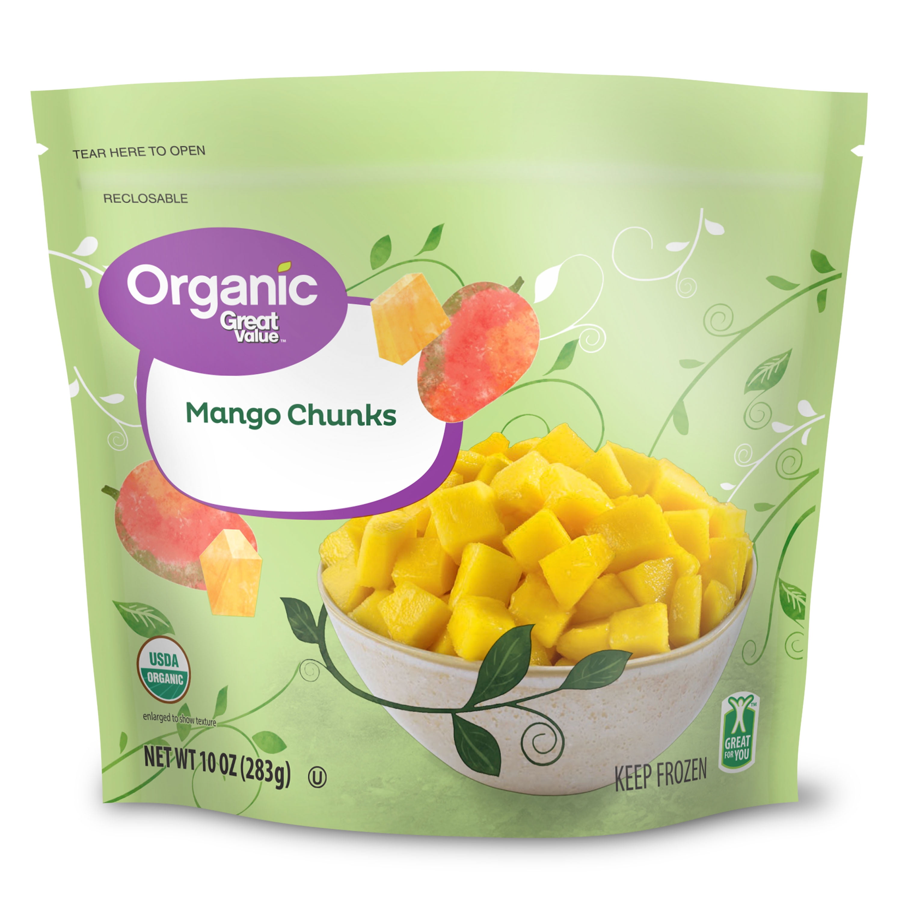Great Value Organic Frozen Mango Chunks 10 Oz Walmart Com Walmart Com