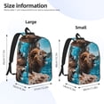 thumbnail image 4 of Balery Ice Blue Coastal Lion Vintage Canvas Backpack for Men and Women - Large Capacity, Durable Travel Laptop Bag for School, Work, Hiking, and Outdoor Activities-Small, 4 of 7