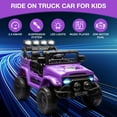 thumbnail image 3 of Yeshouse 12V Ride On Truck Car, Battery Powered Car w/Remote Control, Spring Suspension, LED Lights, Bluetooth, 3 Speeds, Electric Car for Kids, 3 of 8