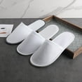 thumbnail image 5 of 10Pcs Set Of Disposable Plush Slippers, Women's And Men's Spa Slippers, Home Hotel  And Travel Non Slip Slippers (White), 5 of 7