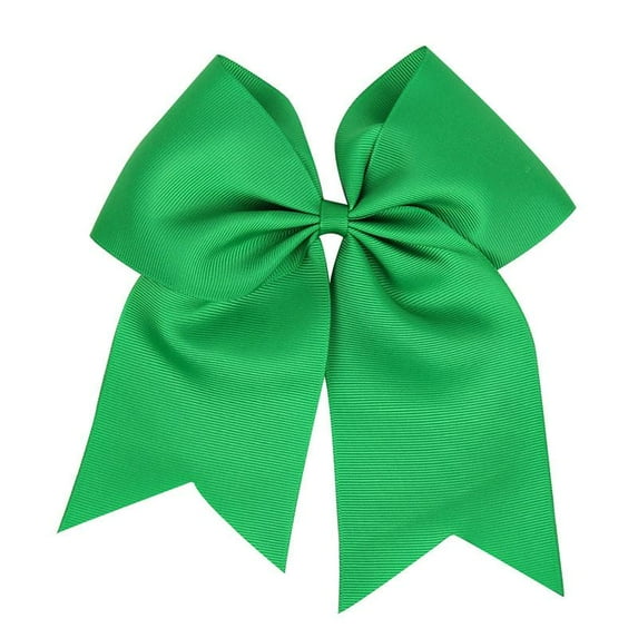 Chixx Solid Plain Basic Cheer Dance Softball Bows - Emerald Green