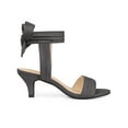 thumbnail image 3 of BLISSFUL STEP Women Open Toe Ankle Bow Tie Mid Heels Sandals Grey 9.5, 3 of 7