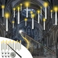 thumbnail image 2 of CASAFUN Hanging Floating Candles with Wand Remote, Harry Hanging Up Potter Magic Floating Taper Candles Flickering Flameless Battery Operated LED Candlesticks for Halloween Xmas Party Decorations, 2 of 8