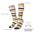 thumbnail image 5 of Picia Women Crew Soft Moisture-wicking Socks Gold Glittering Hearts and Flamingos Pattern Design Cotton Socks, One Size fit All, 5 of 9