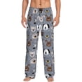 thumbnail image 1 of Fotbe Cute Dog Faces Pantalones de Pijama para Hombre, Pantalones de Dormir, Pantalones de Casa con Cintura Ajustable y Bolsillos-Large, 1 of 6