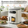 thumbnail image 2 of Hicloud 6.5QT Air Fryer, 1600W Multifunction Airfryer with Visible Window, Adjustable Time＆Temperature, Nonstick, 85% Less Oil, 100Pcs Liner, 2 of 9