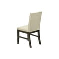 thumbnail image 5 of Dining Chair, 37" Height, Set Of 2, Upholstered, Dining Room, Kitchen, Cream Fabric, Grey Solid Wood, Transitional, 5 of 6