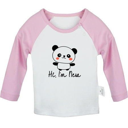 

Hi I m New Funny T shirt For Baby Newborn Babies T-shirts Infant Tops 0-24M Kids Graphic Tees Clothing (Long Pink Raglan T-shirt 18-24 Months)
