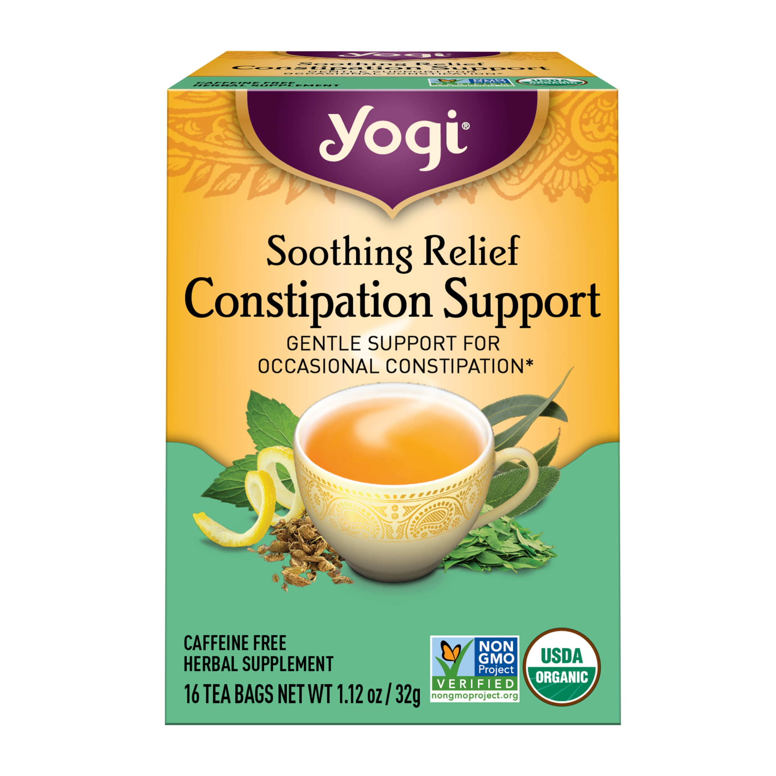 Yogi Tea Organic Peach DeTox, Caffeine-Free Herbal Tea Bags with