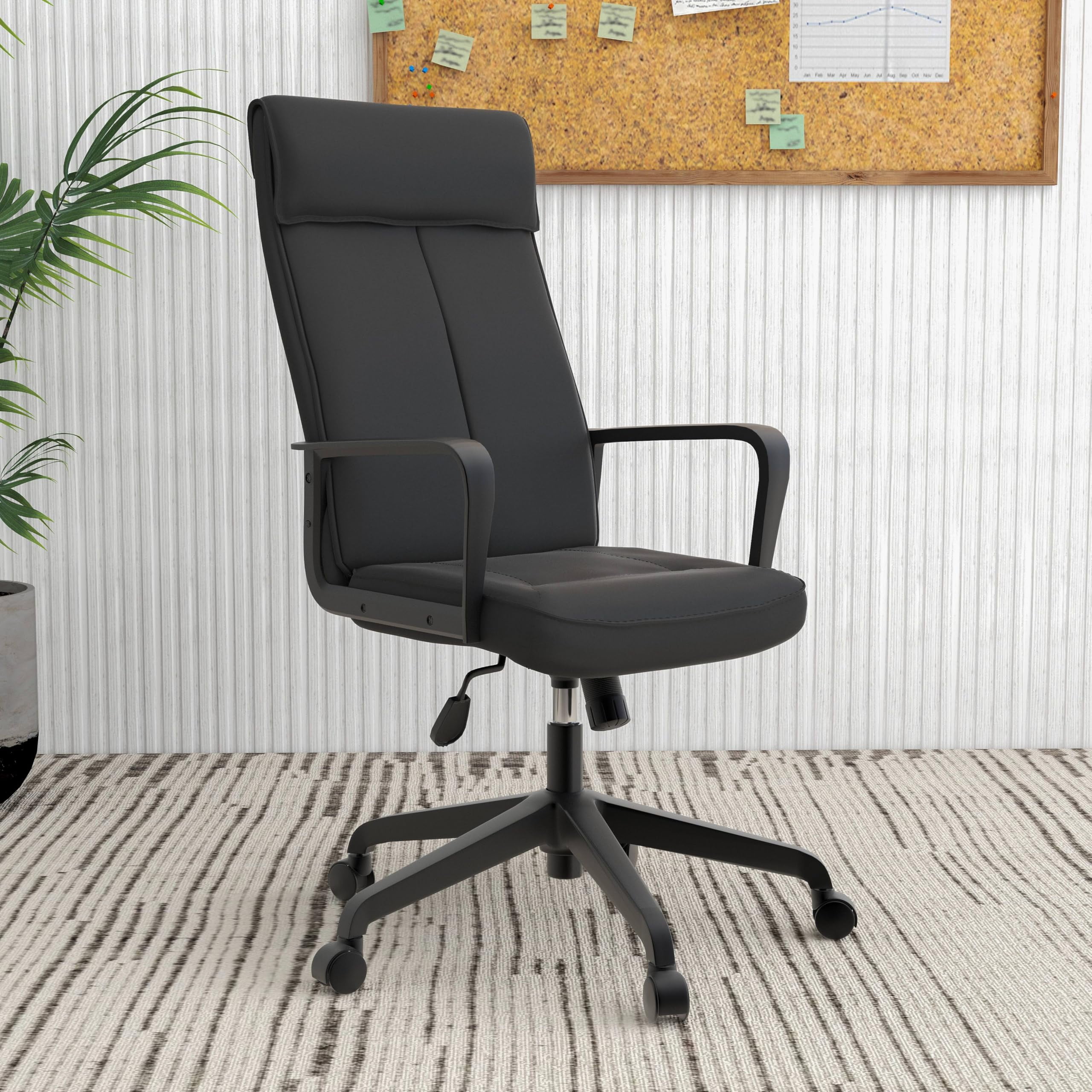 Hanover Carlton Wingback Office Chair in Gray with Adjustable Gas