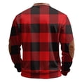 thumbnail image 4 of Men's Casual Plaid Print Quarter-Zip Pullover Sweatshirt, Retro American Style Checkered Crewneck Hoodie, Long Sleeve Spring Fall Casual Wear,Red,M, 4 of 4