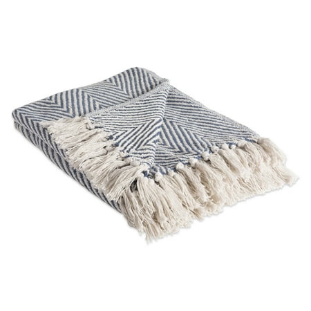 - DII Rustic Farmhouse Cotton Chevron Blanket Throw with Fringe For Chair, Couch, Picnic, Camping, Beach, & Everyday Use , 50 x 60