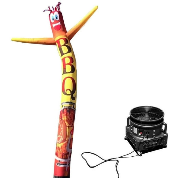 FFN BBQ Restaurant 18 Foot Tall Inflatable Tube Man Air Powered Waving Puppet, Air Blower Motor Included Dancer by Feather Flag Nation