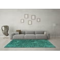 thumbnail image 3 of Ahgly Company Indoor Square Abstract Turquoise Blue Modern Area Rugs, 5' Square, 3 of 4