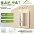 thumbnail image 4 of Homechoose 3-Light Vanity Light, Silver, Dimmable, LED, Corded Electric, Vanity Lights with Clear Glass Globe Shade, 4 of 11