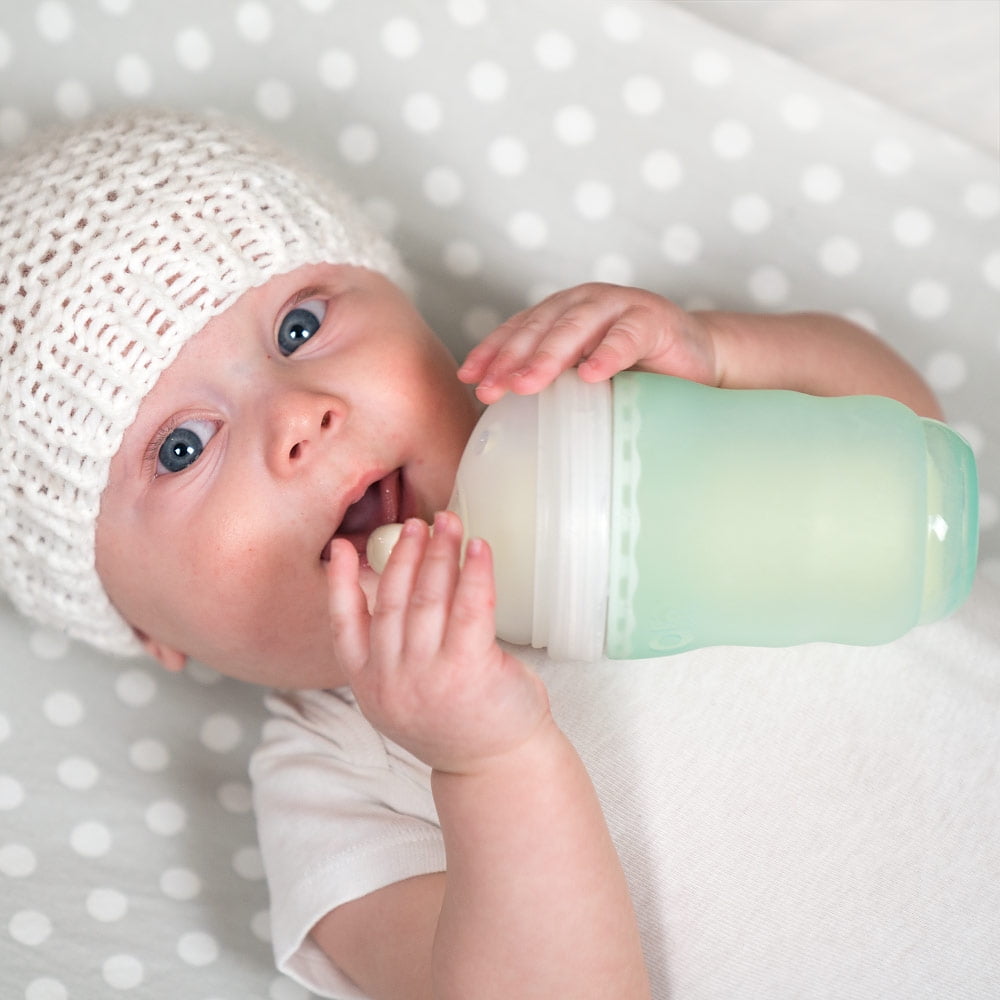 Olababy GentleBottle, Silicone Baby Bottle - 8oz, Mint 2-Pack