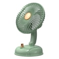 thumbnail image 2 of Ventilador de escritorio eléctrico USB con fuerte cabeza ajustable hacia arriba y hacia abajo, rotación izquierda y derecha para escritorio, hogar, de Recarga USB verde Soledad ventilador personal de escritorio, 2 of 7