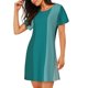 thumbnail image 2 of Disketp Teal Color para Camisón Corto de Manga Corta para Mujeres, Camisón Cómodo con Escote Redondo, Bonito y Confortable, 2 of 6