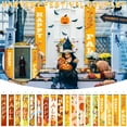 thumbnail image 3 of Hgallory Polyester Door Porch Banner Welcome Home Decorations 2 Panels, 1-Pair Pumpkin Festival Home Party Decoration for Thanksgiving Holiday, Vintage Style Home Decor, 1PC, D, 12"x70.8", 3 of 3