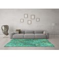 thumbnail image 3 of Ahgly Company Machine Washable Indoor Rectangle Persian Turquoise Blue Traditional Area Rugs, 8' x 10', 3 of 4
