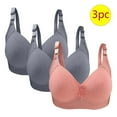 thumbnail image 1 of Bras for Women, 3PC Woman's Large Size Solid Color Without Steel Ring Gathering Comfortable Bras Daily Bra, Daily Bra, 1 of 3