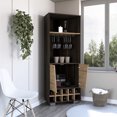 thumbnail image 4 of Enticing Dark Oak Bar Cabinet For Living Room, 69.49 In. High Room Beverage With Two Interior Shelves, 4 of 4