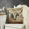 thumbnail image 2 of YINGXI  Highland Cow Art Flannel Pillow Cover,Western Bull Skull Cushion Pillow Case Home Decoration,Western Bull Cow Skull Pillowcases 12x12in, 2 of 5