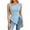 Light Blue, variant on Women's Sleeveless Blouse Asymmetric Neckline Top with Side Slit Detail for Contemporary Style S Size Light Blue