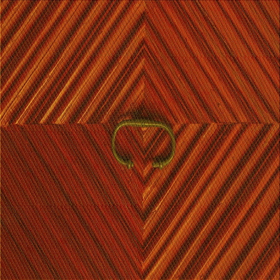 Ahgly Company Machine Washable Indoor Square Transitional Lava Red Area Rugs, 4' Square