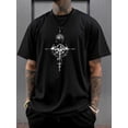 thumbnail image 1 of Camiseta deportiva informal de manga corta con cuello redondo y estampado de brújula vintage para hombre, ideal para verano y primavera. Camiseta versátil de poliéster para adultos, hombres, mujeres,, 1 of 6