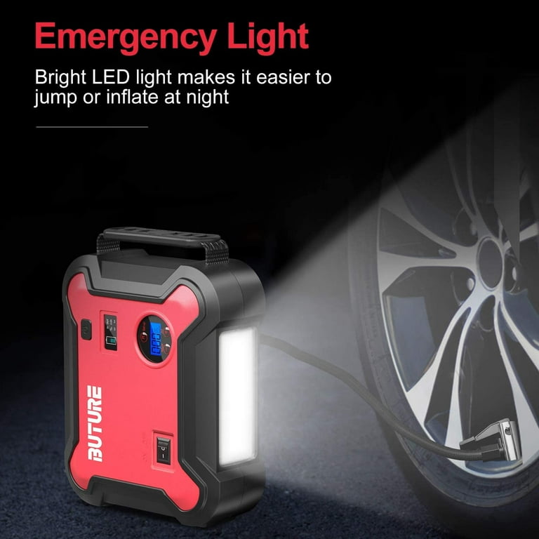 BUTURE Portable Car Jump Starter with Air Compressor, 4500A, 26800mAh  Battery Booster Pack, Fast Charger, Emergency Light