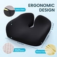thumbnail image 3 of Lolsea Seat Cushion for Office Chair, Memory Foam Office Chair Cushion for Sciatica, Tailbone & Back Pain Relief, Black, 3 of 7