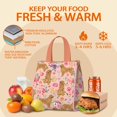 thumbnail image 5 of Golden Retriever with Flowers Insulated Lunch Bag for Women & Adults,Large Portable Soft Cooler Lunch Bag,Thermal Food Storage Tote with Pearl Cotton,8.66L,8.75x5.75x9.5 Inch, 5 of 6