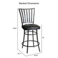 thumbnail image 3 of Stellan Commercial Grade Black Metal Swivel Counter Stool, 3 of 8