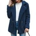 thumbnail image 4 of Women's Solid Color Winter Buttoned Jacket Casual Outerwear With Pockets Warm Cozy Soft Comfort Fit, 4 of 7