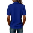 thumbnail image 4 of Bexdxz Polo Shirts for Women Golf Button Collared Summer Short Sleeve Tops Lightweight Work Polo Shirt Womens Blouses Blue 2XL, 4 of 5