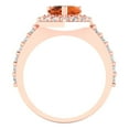 thumbnail image 4 of Halo Engagement Ring for Women - 2.03ct Simulated Red Diamond in 14K Rose Gold Promise Ring, 4 of 6