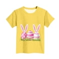 thumbnail image 5 of Annhoo Kids Easter Shirts Boys Girls Print Graphic Block Color Crewneck Unisex Short Sleeve Tops Soft Clothes, 5 of 5