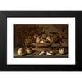 thumbnail image 2 of Balthasar van der Ast 24x17 Black Modern Framed Museum Art Print Titled - A Basket with Cherries, Apples, Peaches and a Bunch of Grapes, Surrounded by Apples, Peaches, Shells, Bees and a Dra, 2 of 5