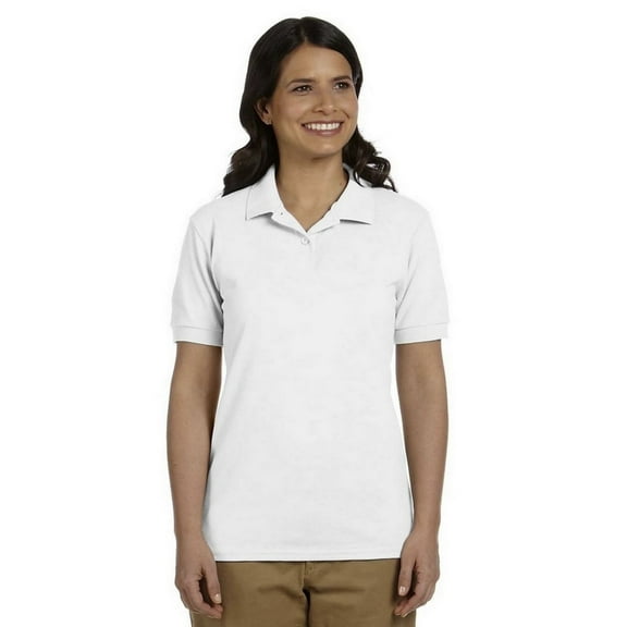 G948L Gildan DryBlend Ladies' Piqué SporT-shirt White 2XL