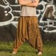 thumbnail image 2 of Pantalones holgados informales de talla grande para hombre, de algodón y lino, estilo hip hop, para correr, ropa de calle, holgados, con entrepierna caída, pantalones harén, pantalón para hombre, 2 of 4