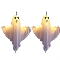 Uxgjfwu Glowing Ghost Hanging Decor 2 Pack, Halloween Light Up Bendable Phantom, Outdoor Indoor Party Hanging Ornament