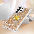 thumbnail image 5 of Case for Samsung Galaxy S24 Ultra Case Glitter Liquid with Ring Kickstand Cute Clear Flowing Quicksand Soft TPU Protective Grils Women Bling Case for Samsung Galaxy S24 Ultra Gold YBR, 5 of 14