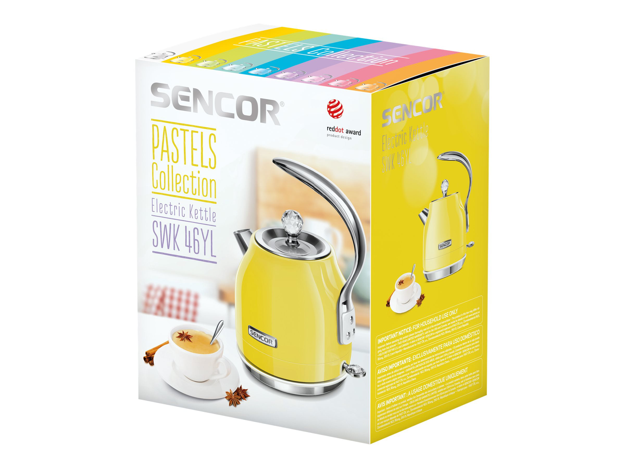  ZYBW Kettle 2L High Capacity Home Electric Kettle Beautiful  Water Pot (Color:Yellow,Size:XS) : Home & Kitchen