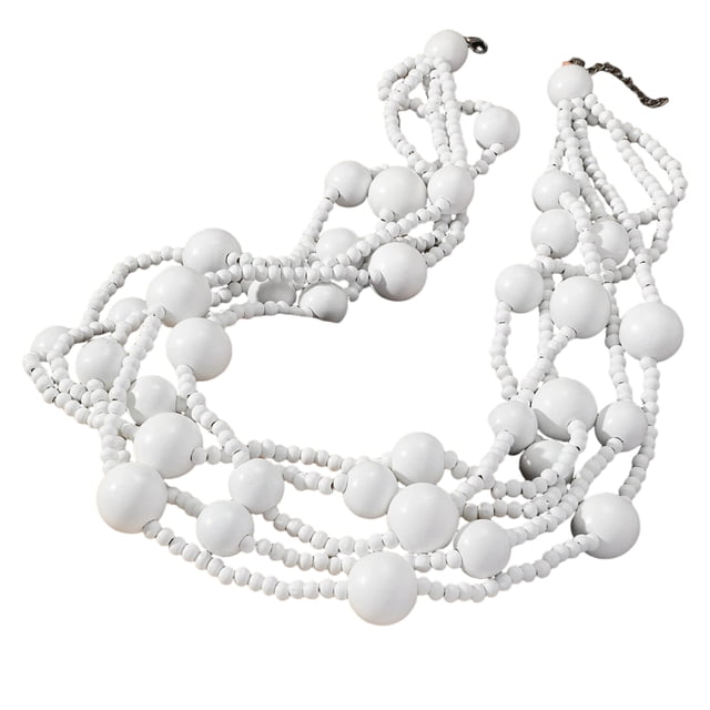 Guardurnaity Collar de bolas grande, ideal para mujeres, con clavícula moderna y versátil, ideal como regalo de Navidad o San Valentín. Ropa, zapatos y accesorios Miscelánea blanco talla única